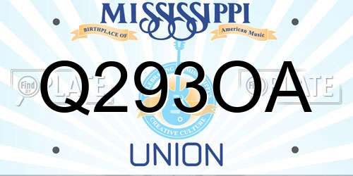 Q293OA Mississippi License Plate