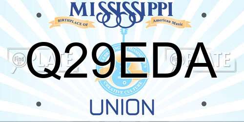 Q29EDA Mississippi License Plate
