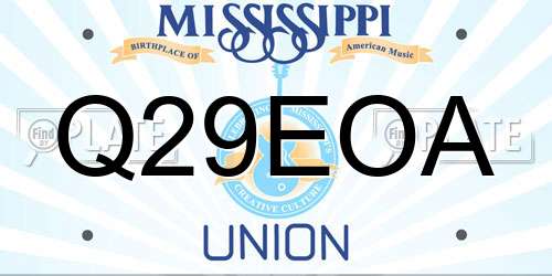 Q29EOA Mississippi License Plate