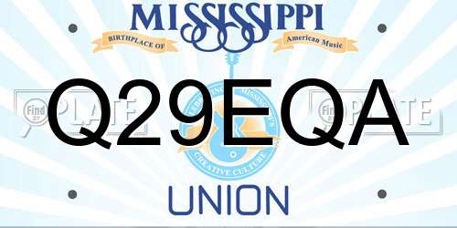 Q29EQA Mississippi License Plate