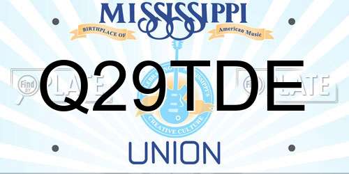 Q29TDE Mississippi License Plate