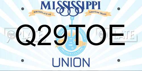 Q29TOE Mississippi License Plate