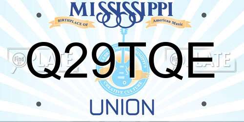 Q29TQE Mississippi License Plate