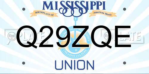 Q29ZQE Mississippi License Plate
