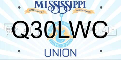 Q30LWC Mississippi License Plate
