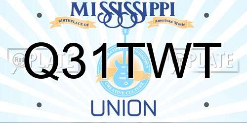 Q31TWT Mississippi License Plate