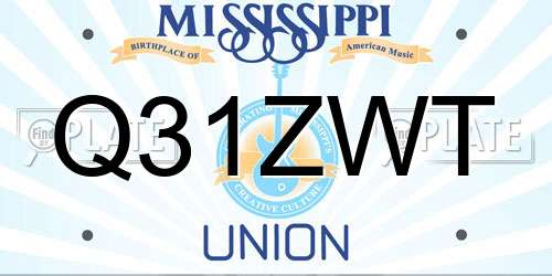 Q31ZWT Mississippi License Plate