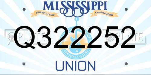 Q322252 Mississippi License Plate