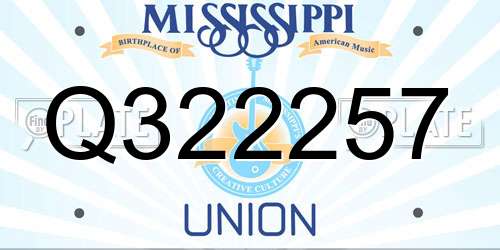 Q322257 Mississippi License Plate