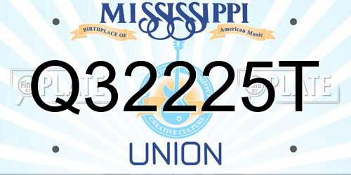 Q32225T Mississippi License Plate