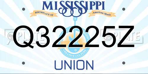 Q32225Z Mississippi License Plate