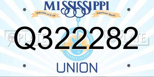 Q322282 Mississippi License Plate