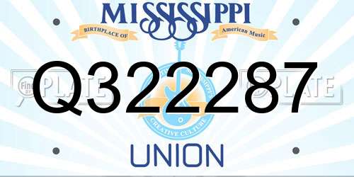 Q322287 Mississippi License Plate