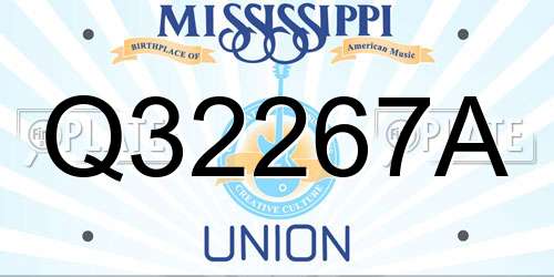 Q32267A Mississippi License Plate