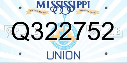 Q322752 Mississippi License Plate
