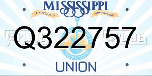 Q322757 Mississippi License Plate