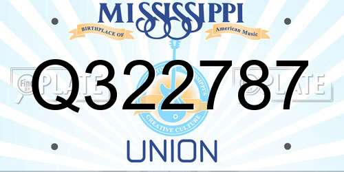 Q322787 Mississippi License Plate