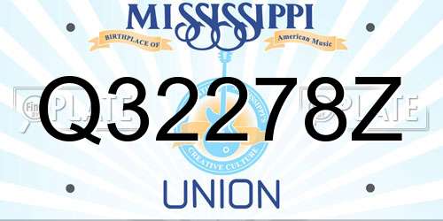 Q32278Z Mississippi License Plate