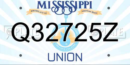 Q32725Z Mississippi License Plate