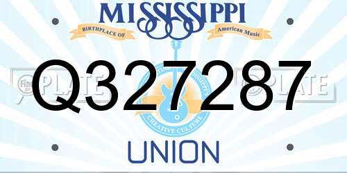 Q327287 Mississippi License Plate