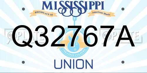 Q32767A Mississippi License Plate