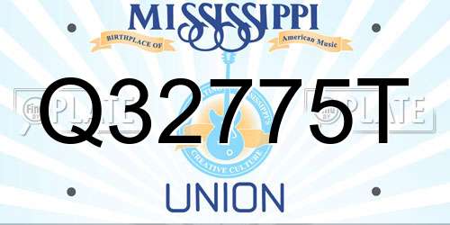 Q32775T Mississippi License Plate