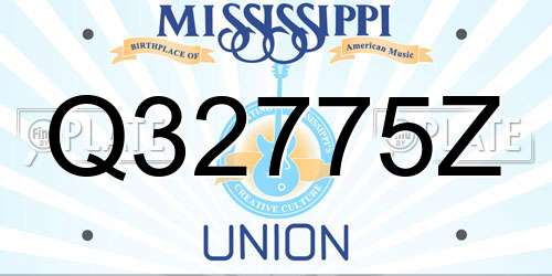 Q32775Z Mississippi License Plate