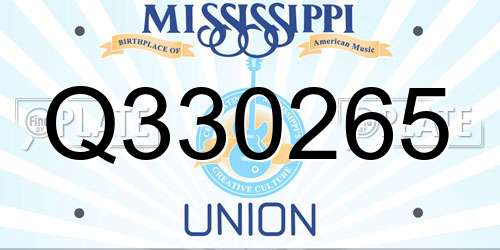 Q330265 Mississippi License Plate