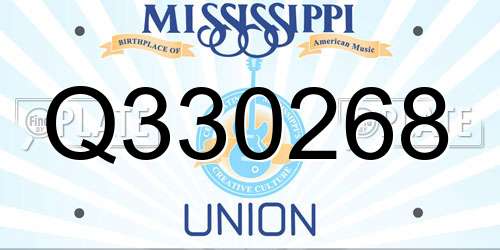 Q330268 Mississippi License Plate