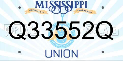 Q33552Q Mississippi License Plate