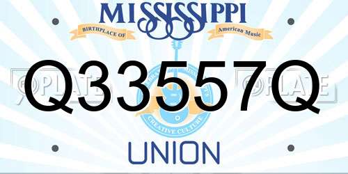 Q33557Q Mississippi License Plate