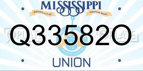 Q33582O Mississippi License Plate