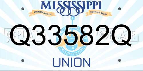 Q33582Q Mississippi License Plate