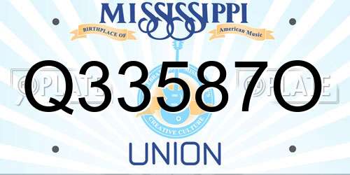Q33587O Mississippi License Plate