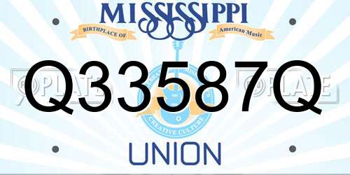 Q33587Q Mississippi License Plate