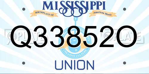 Q33852O Mississippi License Plate