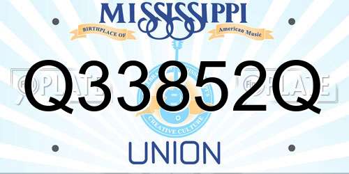 Q33852Q Mississippi License Plate