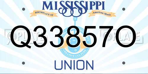 Q33857O Mississippi License Plate