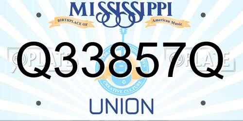 Q33857Q Mississippi License Plate