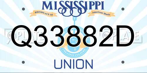 Q33882D Mississippi License Plate
