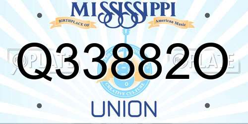 Q33882O Mississippi License Plate