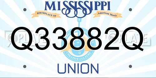 Q33882Q Mississippi License Plate