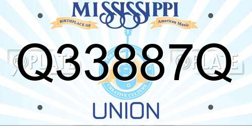 Q33887Q Mississippi License Plate