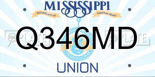 Q346MD Mississippi License Plate