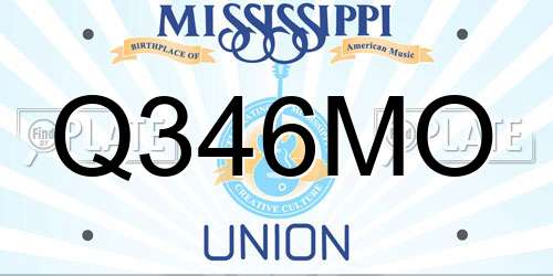 Q346MO Mississippi License Plate