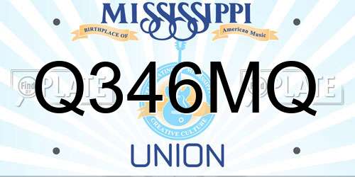 Q346MQ Mississippi License Plate