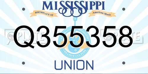 Q355358 Mississippi License Plate
