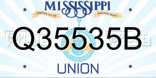 Q35535B Mississippi License Plate