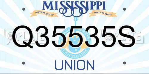 Q35535S Mississippi License Plate