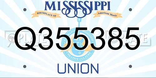 Q355385 Mississippi License Plate